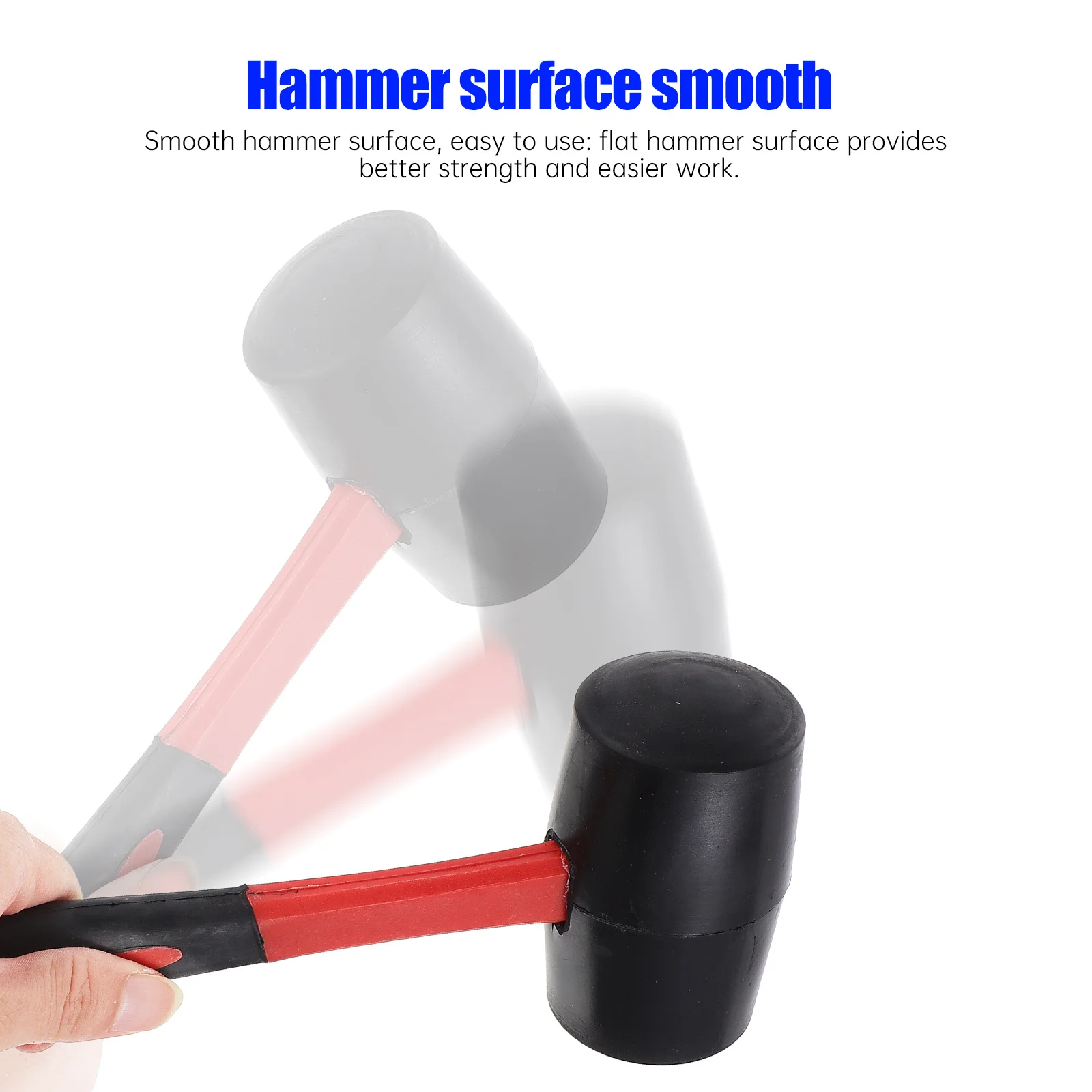 

1pc Fiber Handle Rubber Hammer Non-Slip Shockproof Mallet For Flooring Jewelry Installation Tools With Hanging Hole