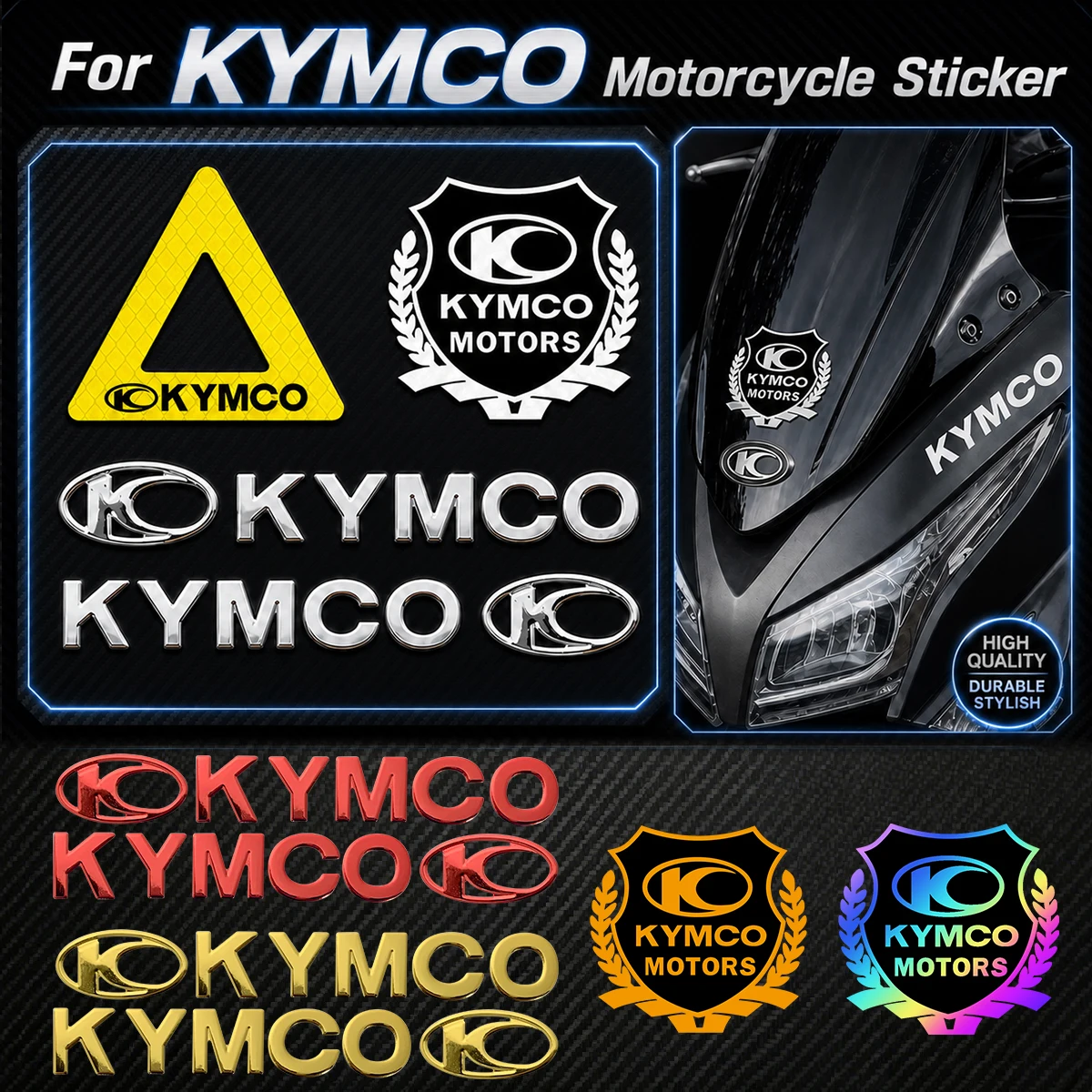 For KYMCO AK550 Ak 550 Superdink125 Super 8 Dtx125 AGILITY S 125 50 SKY TOWN Motorcycle Stickers Body Side Label Logo 3D Decals