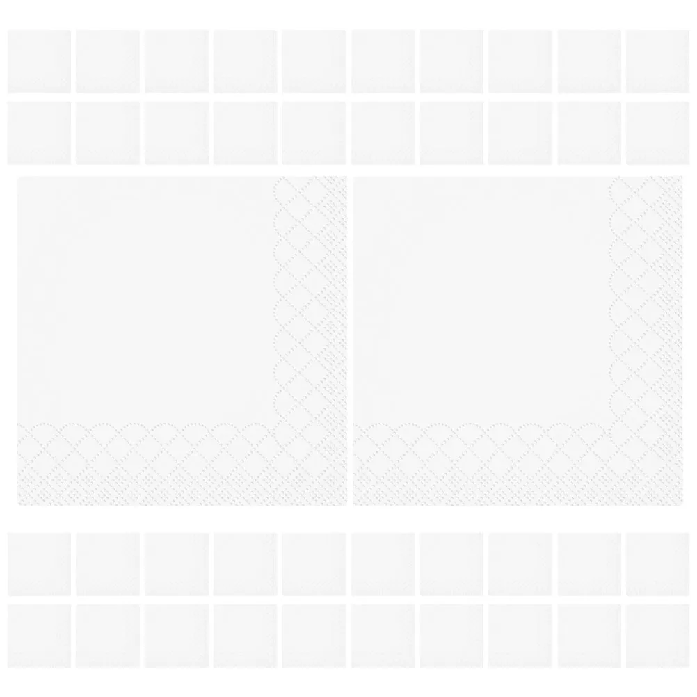 

100 Sheets Paper Towel Napkin Dessert Napkins Dinner Tissue Decorative Disposable White Holiday for Party Desktop