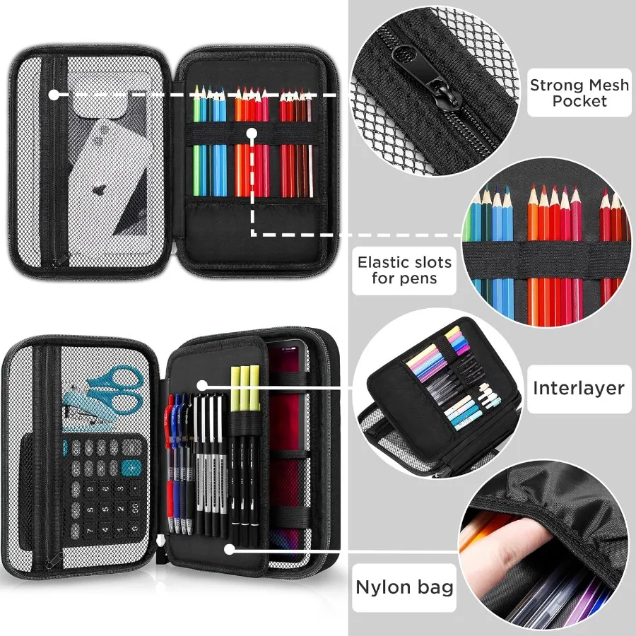 Big Capacity Storage Pouch for Marker Pens Pencil Case with Simple Design Compact Stationery Bag Box for Art Supplies and Sketc