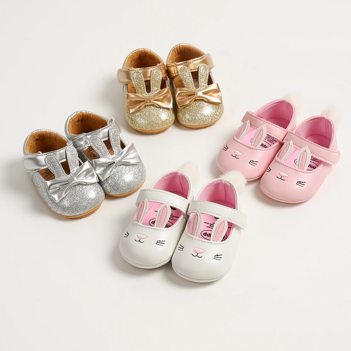 Chaussures de Princesse en Forme de Lapin pour Bébé Fille, Souliers Astronomiques Souples, Antidérapantes, pour Tout-Petit