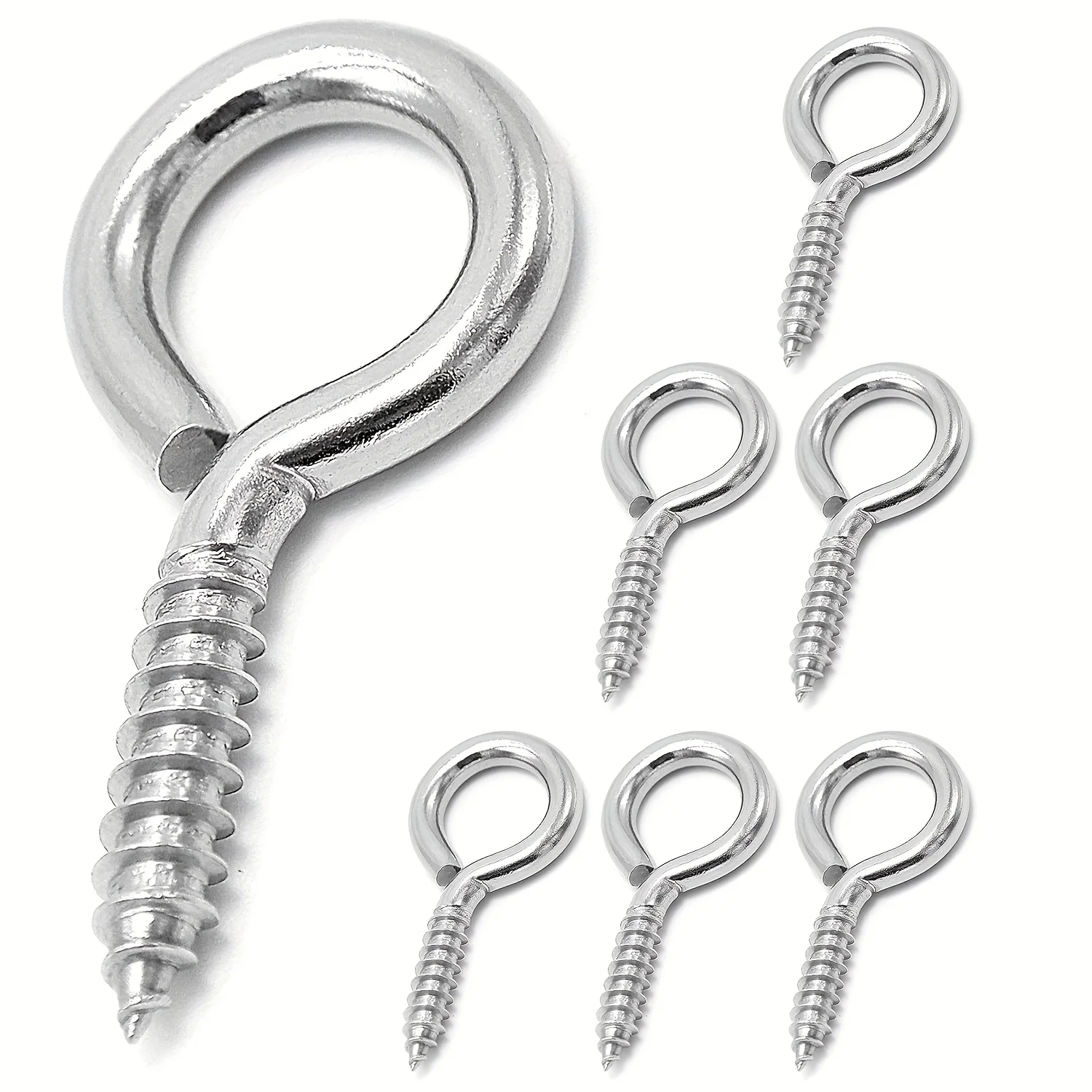 6pcs Eye Bolt 2.5 inch Heavy-duty Eye Hook Screw Eye Bolt for Wood  Eye Bolt for Cable and Wire Indoor and Outdoor Use