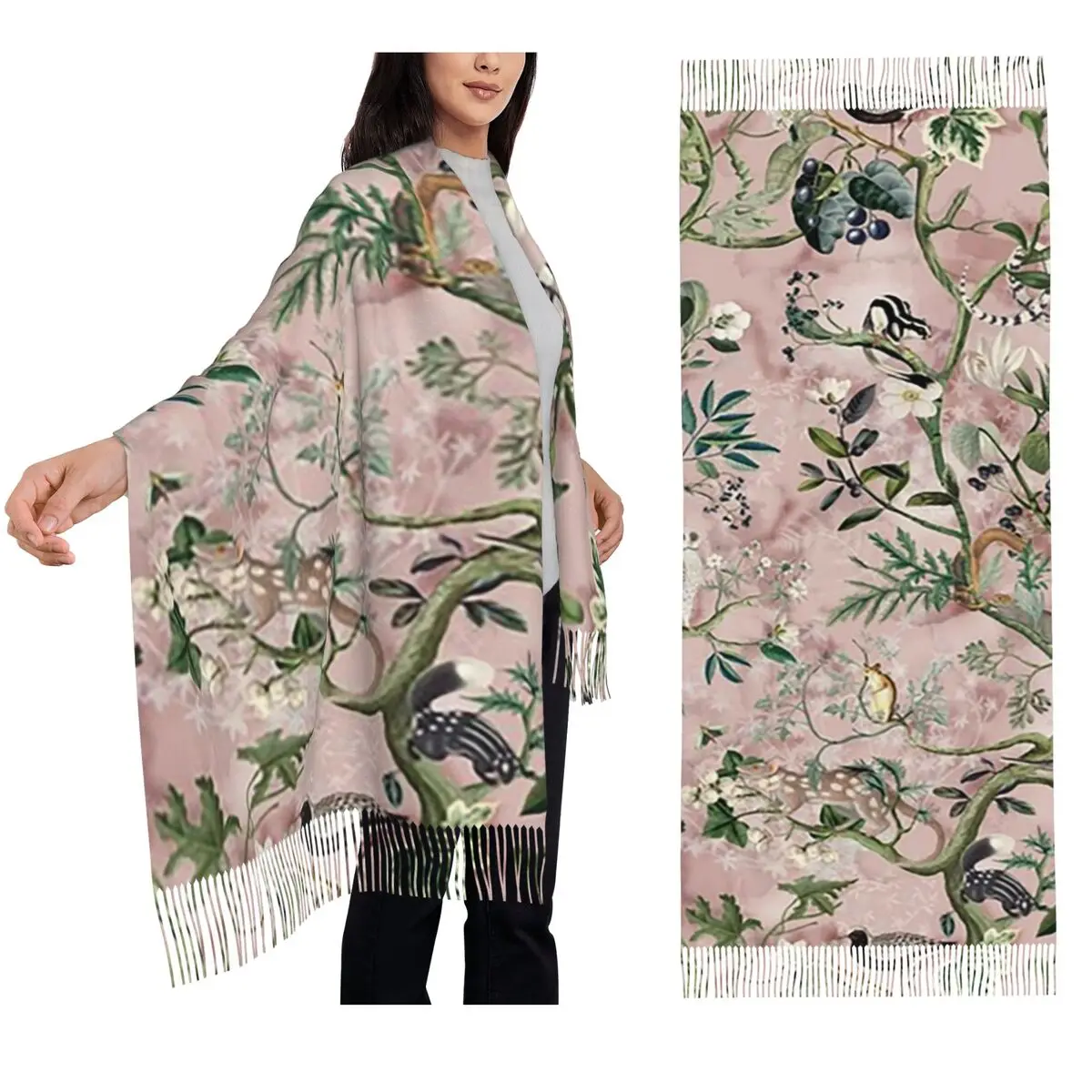 

Розовый шарф Wild Future, шарфы с кисточками, женские мягкие теплые шали и накидки, большая осенне-зимняя шаль