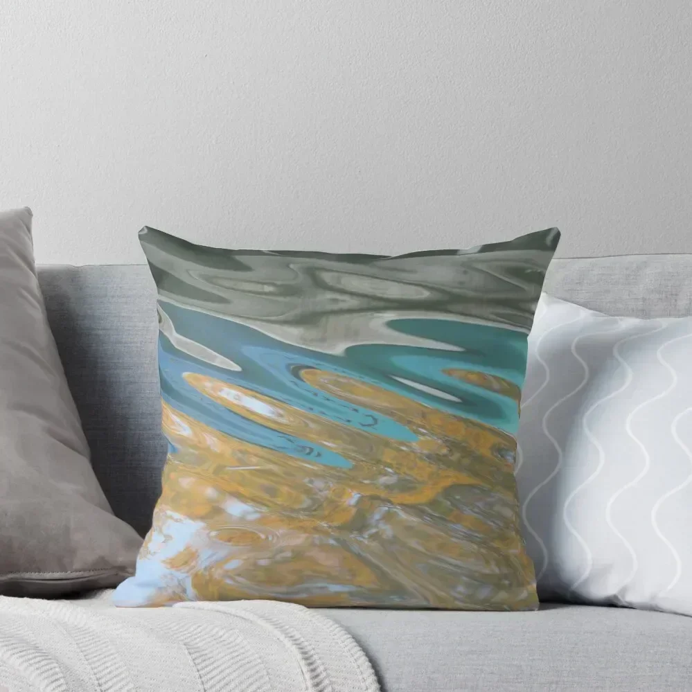 

reflections turquoise mustard yellow blue Throw Pillow Pillowcases For Pillows Embroidered Cushion Cover pillow