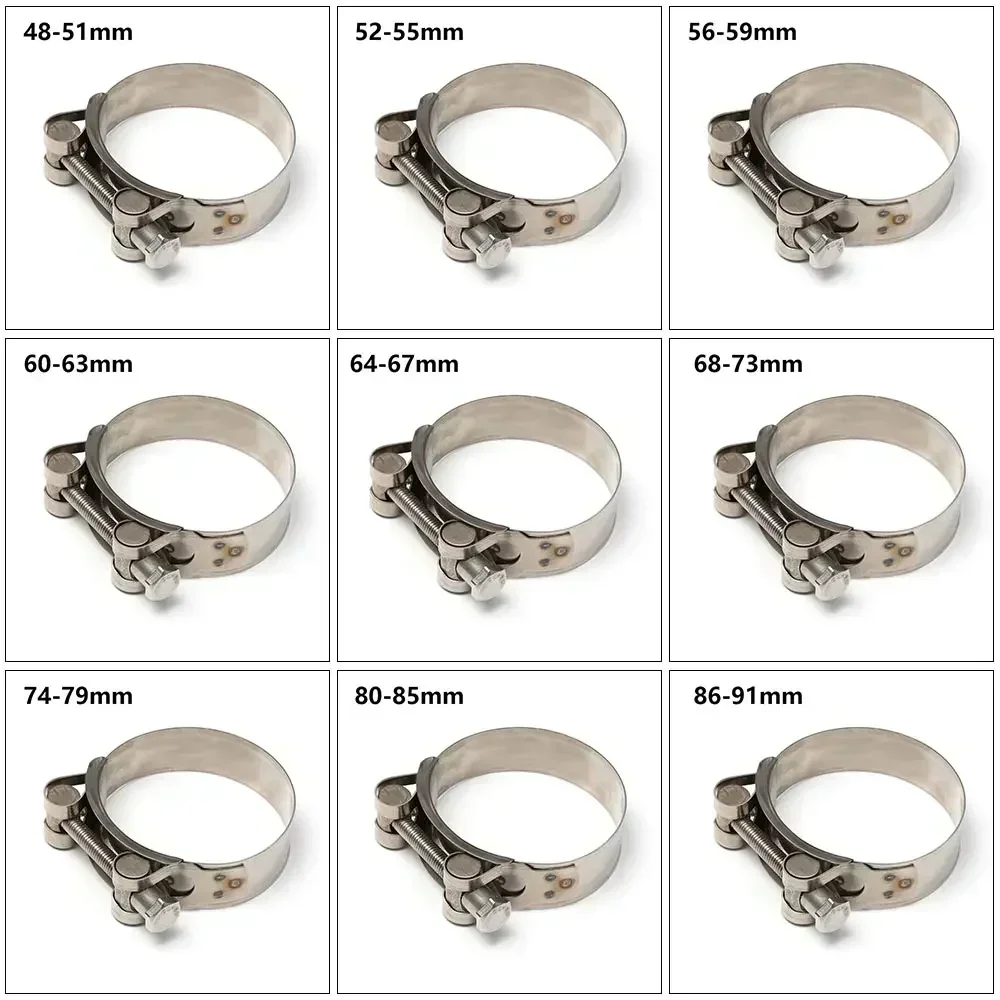 1 PC New Stainless Steel Hose Clamps T Bolt Exhaust Pipe Clip Sealing Welding Marine Clip Repair Tool Hardware Accessories