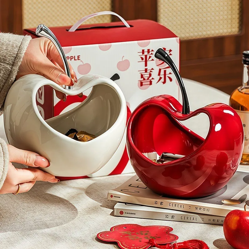

Light Luxury High-end Fruit Basket, Heart-shaped Apple Shelf, Living Room Household High-value Appearance Ceramic Decorations