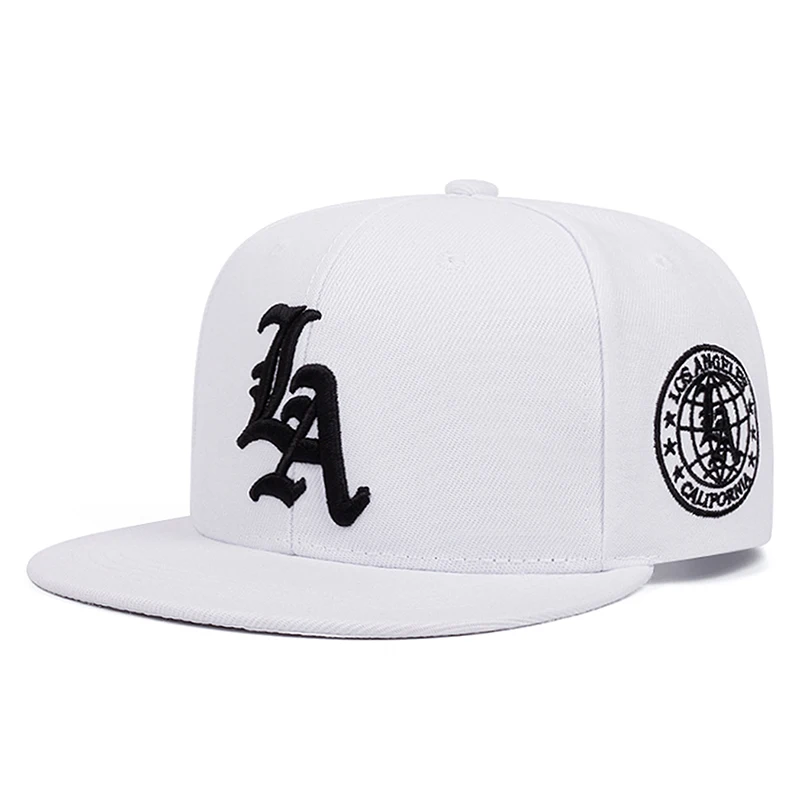 2026 New Fashion Hip Hop Hat LA Letter Side Earth Embroidered Flat Edge Hat Daily Casual Decoration Sunshade Baseball Hat Unisex