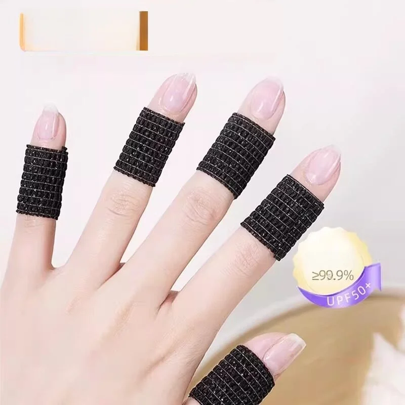 

Nail Salon Professional Black Gloves UV Protection Finger Joint Exposure Hand Protection for Manicure And Pedicure
