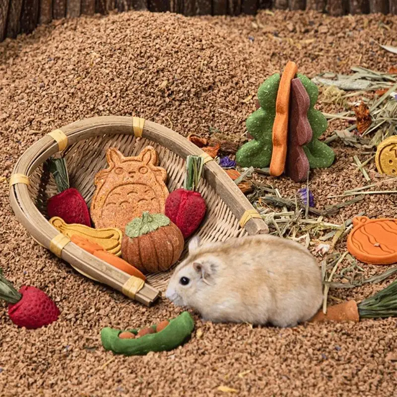 97QD VET MOLARS Màu rau tự nhiên Làm sạch bánh quy Hamster Chinchilla Đồ chơi Molar