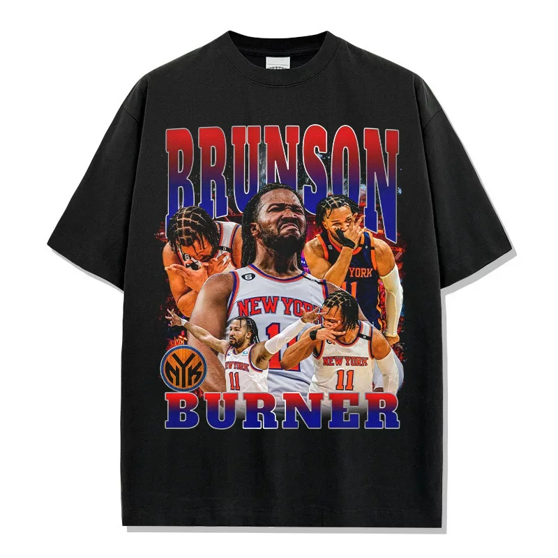 Jalen Brunson Clutch Time Warrior Graphic T-Shirt Cotton Crew Neck Moisture Wicking Harajuku Basketball Training Outdoor Tee