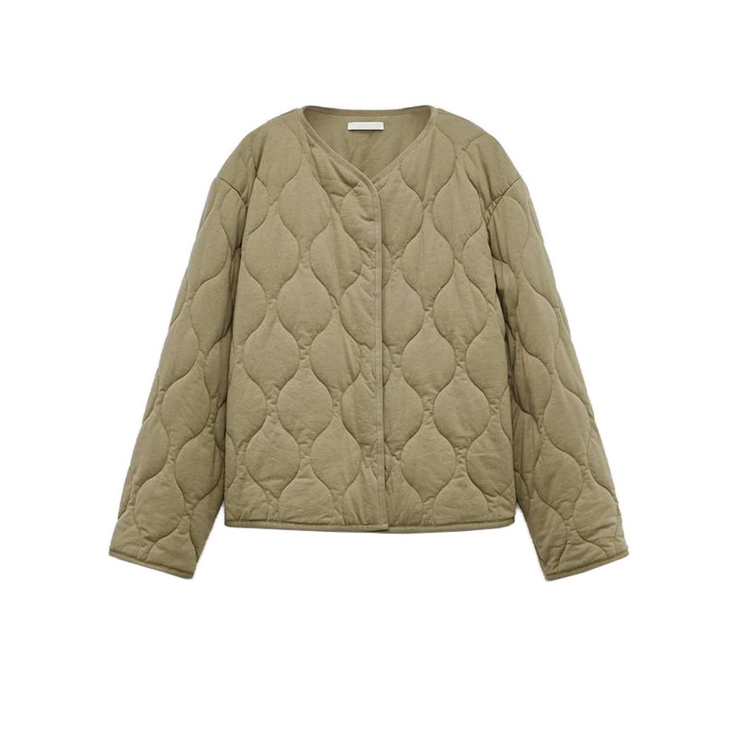 

Summer Women's Long Sve V-Ne Cotton Jaet Coat Comfortable Warmth Button Decoration Outerwear Straight Cut Regular Length