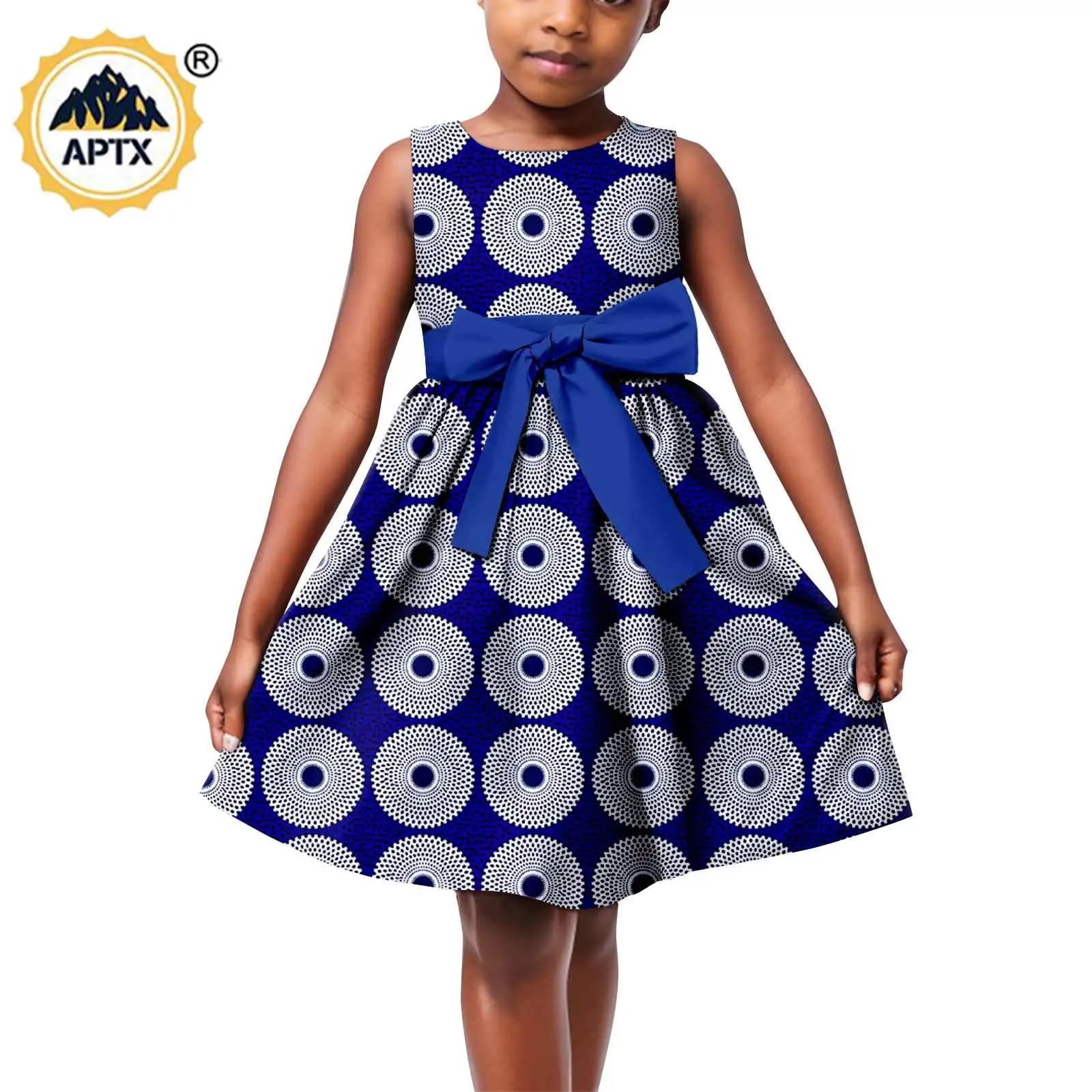 

Africa Clothing,Summer Children Girls Dresses, Ankara Print Dresses with Bow Belt,Kids Outfits,Dashiki,Bazin Riche Y234028