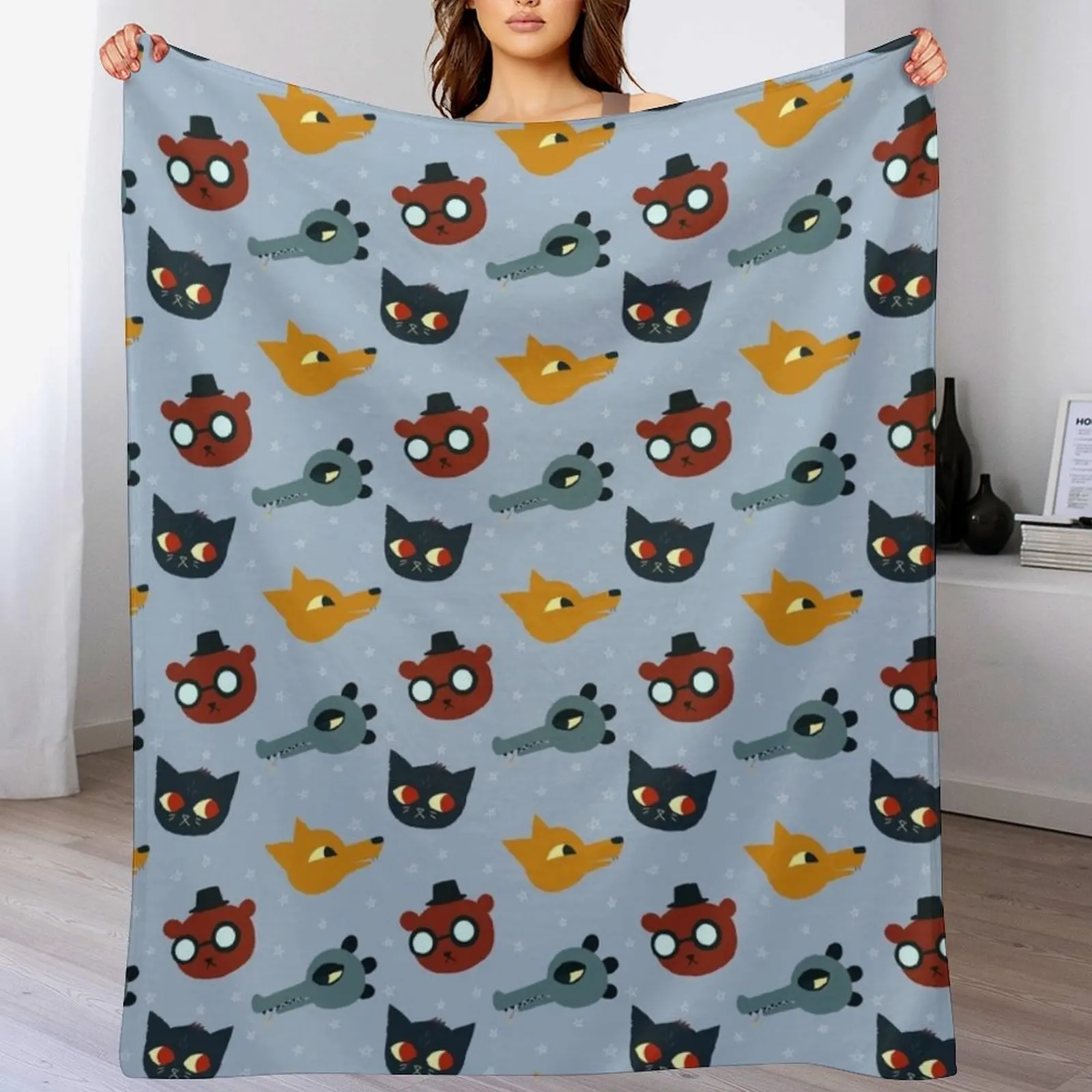 

Night in the Woods - Repeat Pattern Throw Blanket anime Thermals For Travel Blankets For Baby Soft Beds Blankets