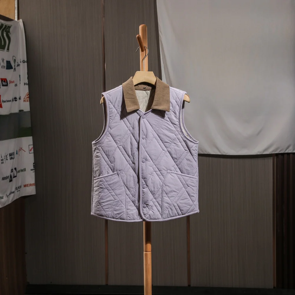 

Super Value Wool Filled Vest Men's Removable Collar Windproof Warmth Autumn Winter Faion Ci Sle Thiened Single Button