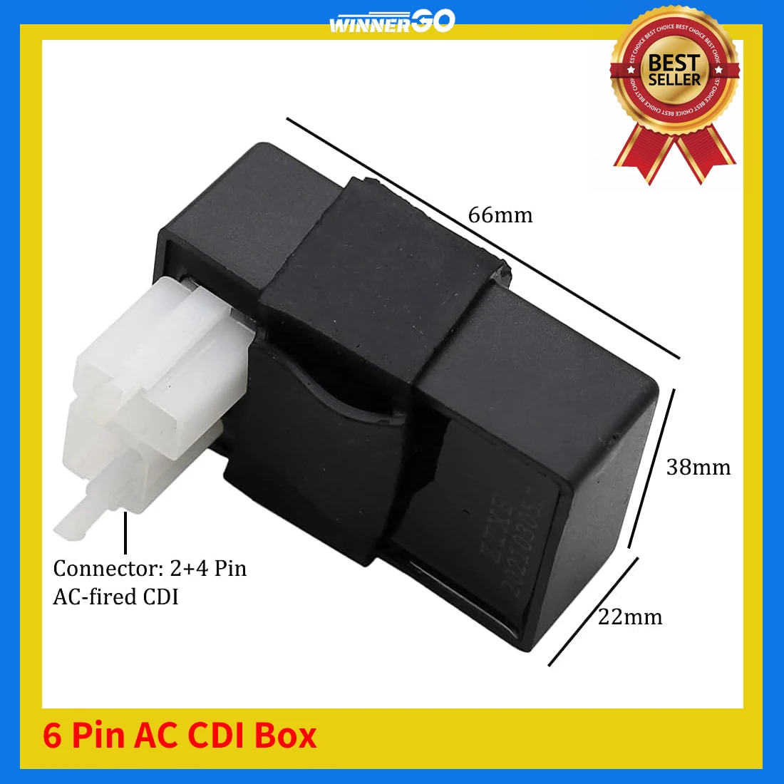 6 Pin AC CDI Box CDI for Chinese Brands Dirt Bike, ATV, Go-Kart and Scooter, TaoTao, Buyang, Coolsport, Kazuma, SUNL, Peace JCL view 6