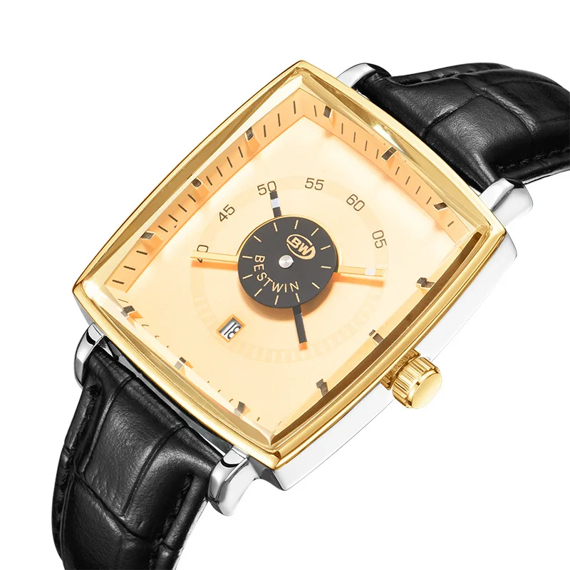 

Second disc personalized square watch wholesale men's watch men's luminous fashion men's watch