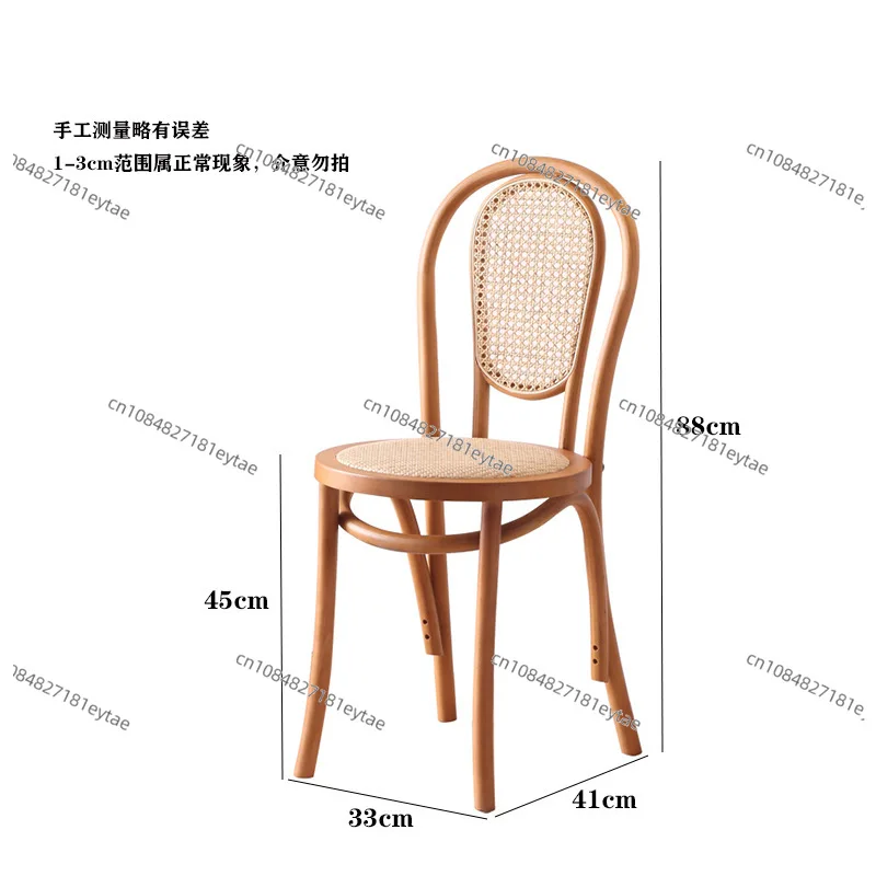 Nordic Rattan Solid Wood Dining Chair, Vintage Medieval Design for Living Room, Cafe & Hotel