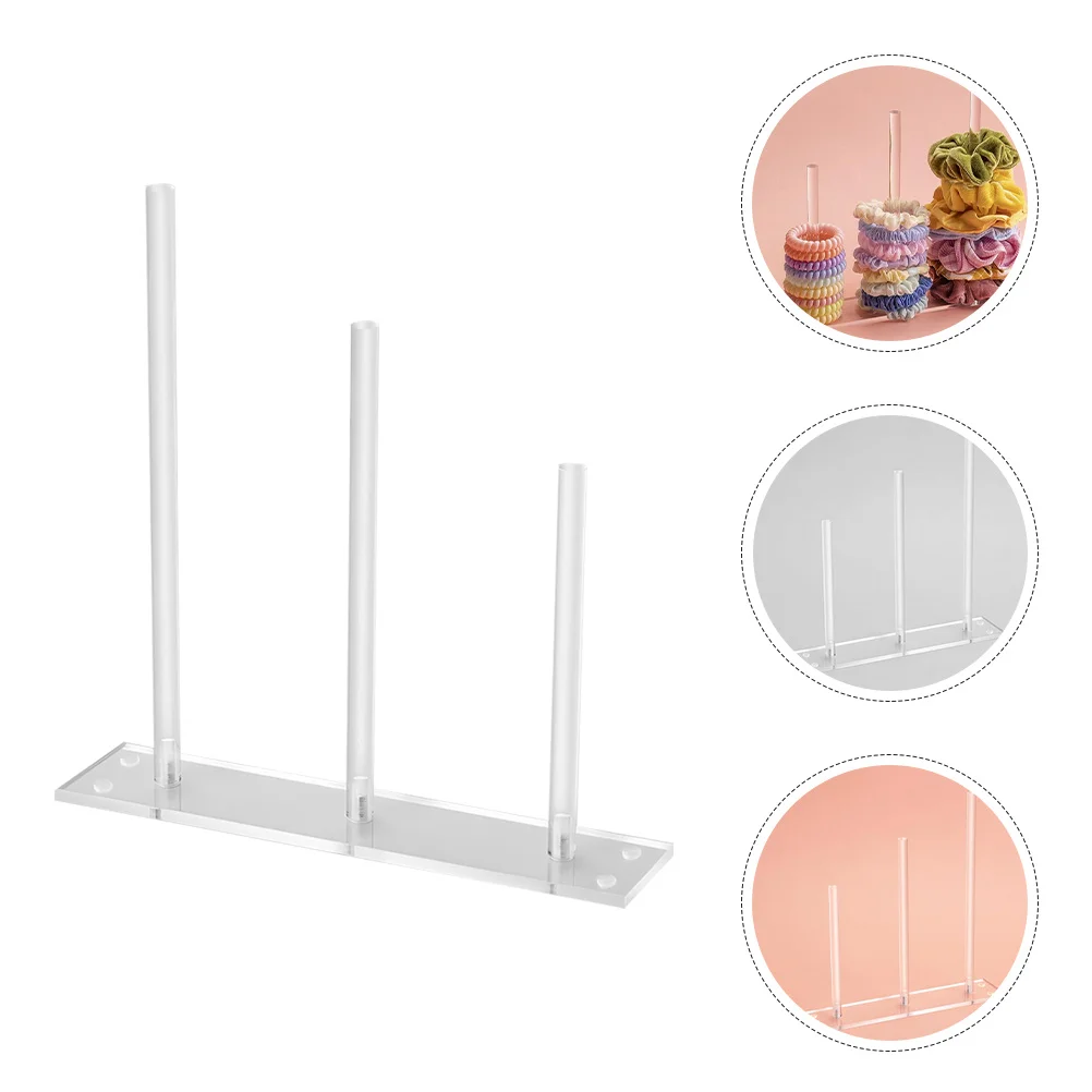 

Прозрачный акриловый держатель для резинок для волос, подставка-органайзер для резинок и резинок для волос, вертикальный башенный дисплей для легкого доступа, небольшое пространство