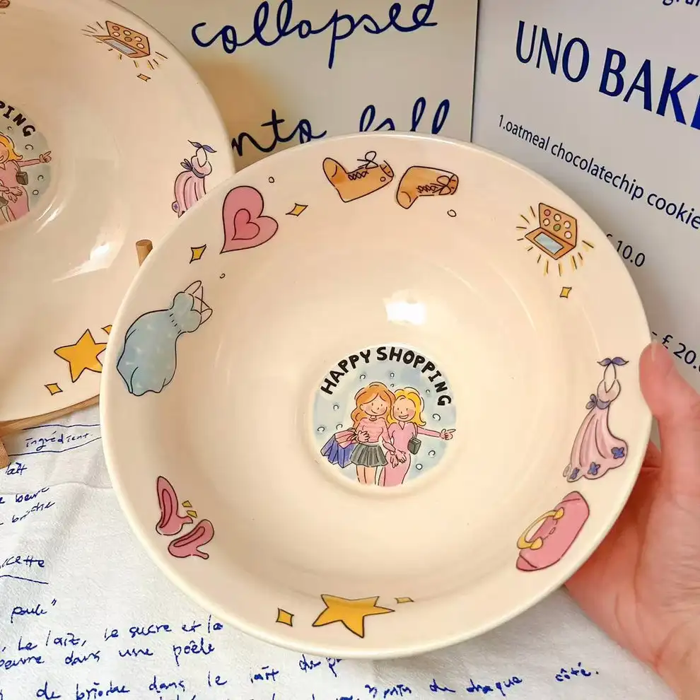 

Очень большая керамическая миска для супа Happy Girl — емкость 1900 мл.