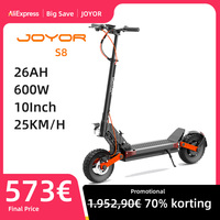 JOYOR S8 Folding Electric Scooter 600W Motor 10 Inch Tire 48V 26Ah Battery 45km/h Speed 60-90km Range with Turn Signal