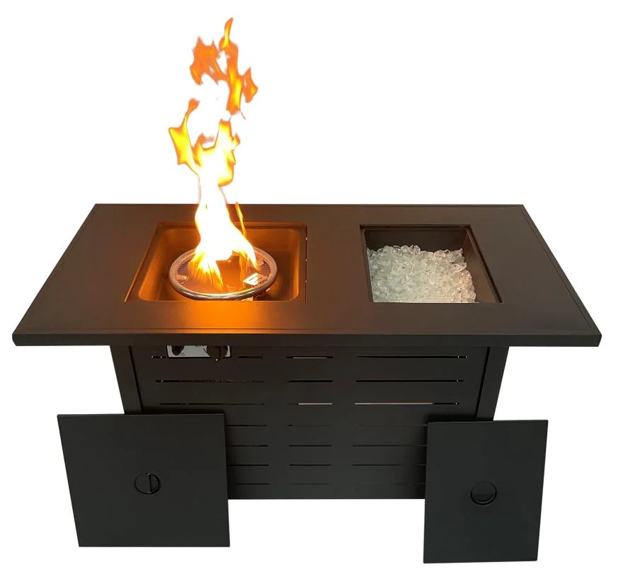 BTU50000 Modern Corten Steel Gas Fire Pit Table With 50000 BTU Heating Output For Outdoor Heating And Party Use
