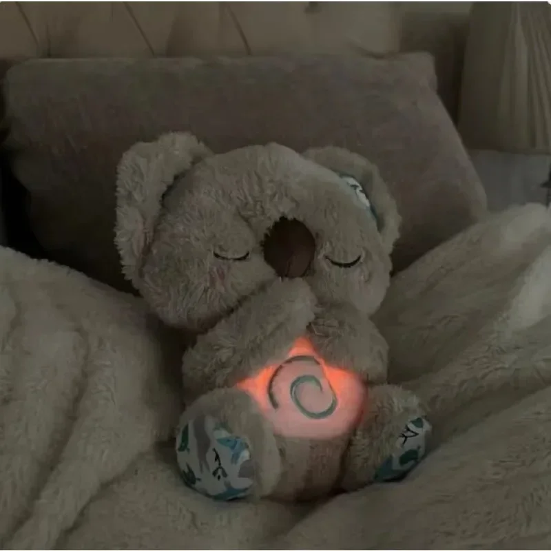 Breathing Glowing Cute Little Otter Doll Breathing koala Elephant Baby Lulls To Sleep Cute Sleeping Doll Music Early Education