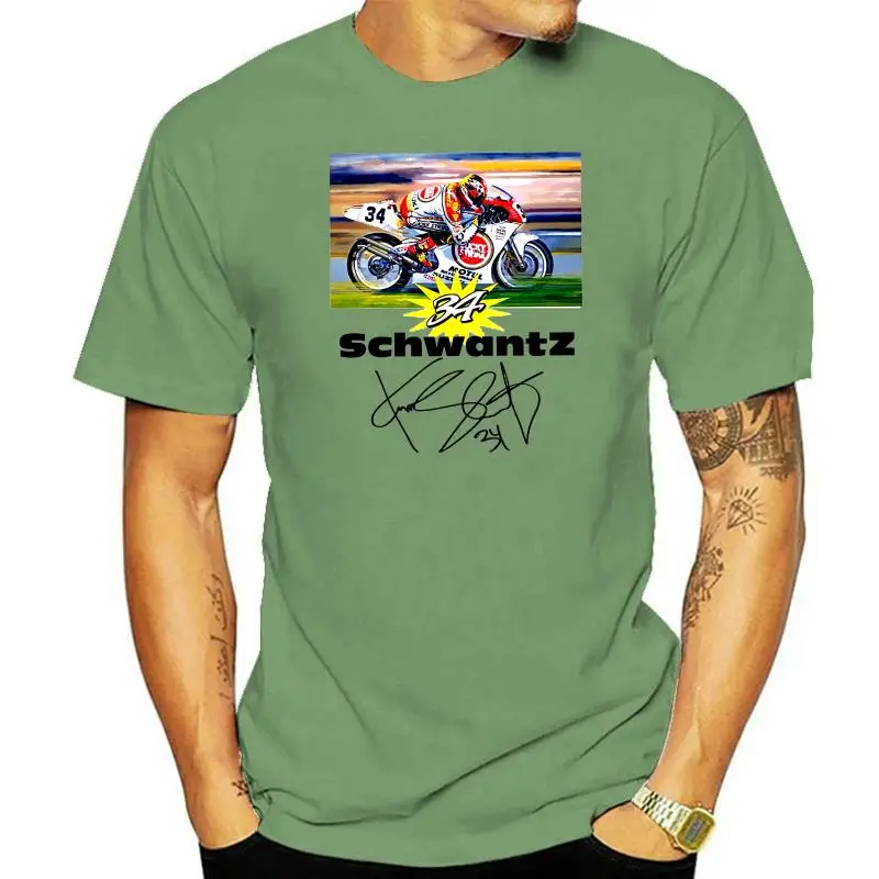 Kevin Schwantz Inspired Number 34 Biker Logo T-Shirt Men Shirt Print 2022 Hot Sales Men'S Short Sleeve O-Neck T-Shirts Summer