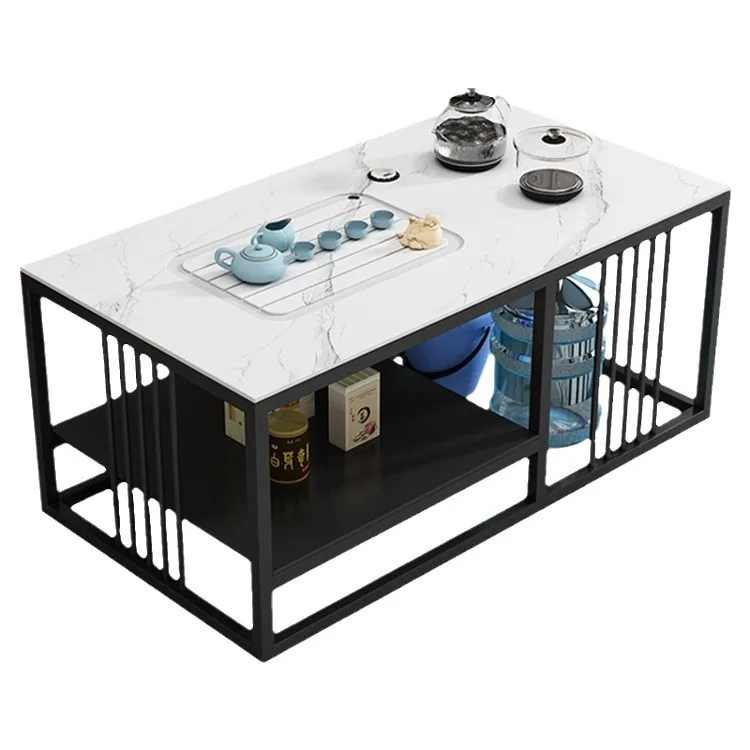 

Rock slab coffee table tea table, light luxury modern simple office balcony tea table