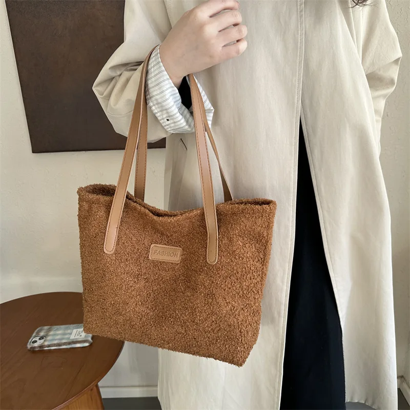 Fashionable Plush Small Tote Bags for Women Armpit Bag for Casual Shopping Bags Purse and Handbags Designer Bags Сумка Женская