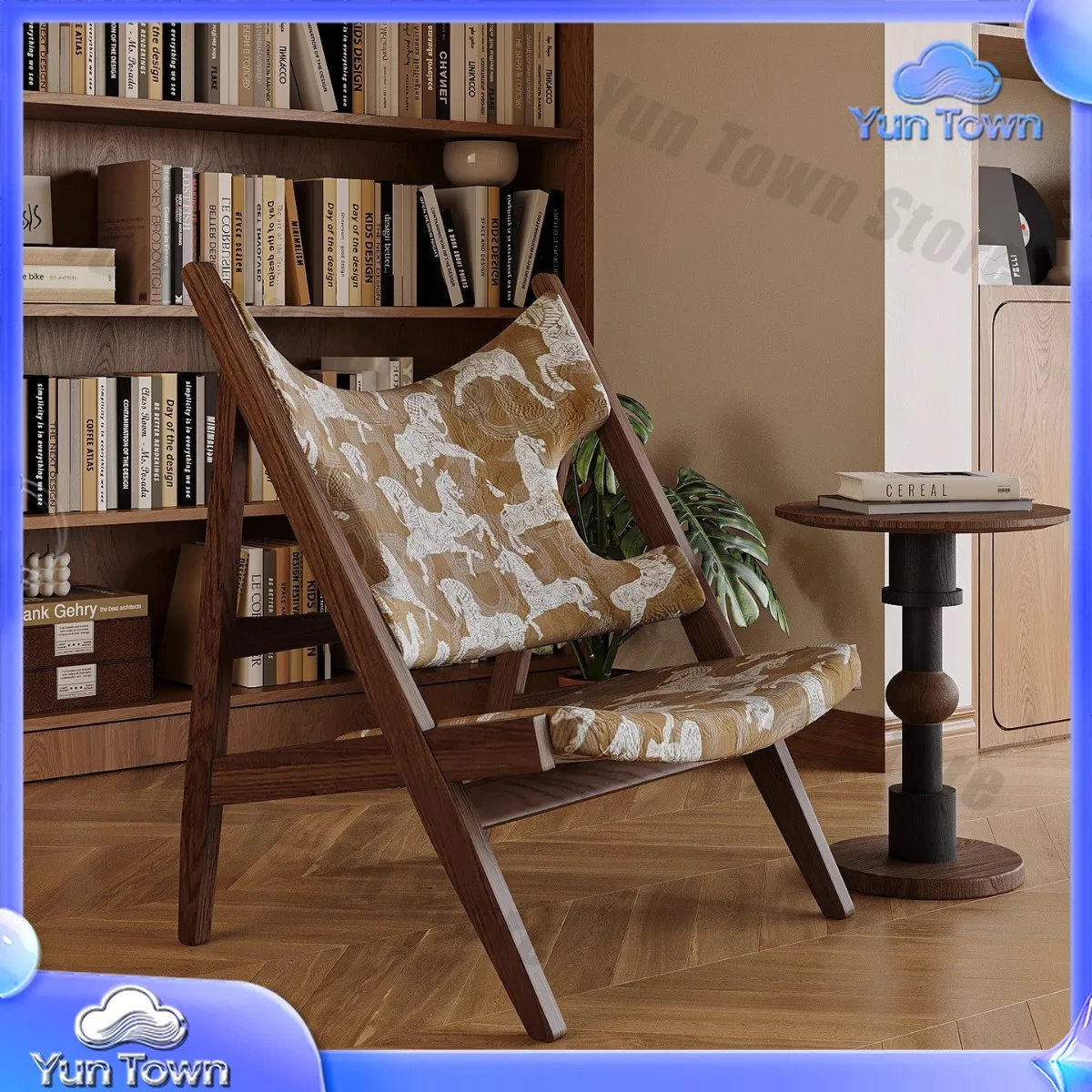 Designer Luxury Solid Wood Armchair for Style High Back Lounge Chair for Hotel Cafe Meeting Room Creative Accent Chair