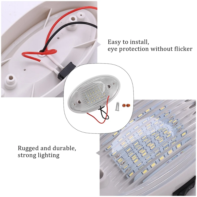 12V LED Light With Switch Caravan Motorhome Boat Awning Annex Tunnel Boot