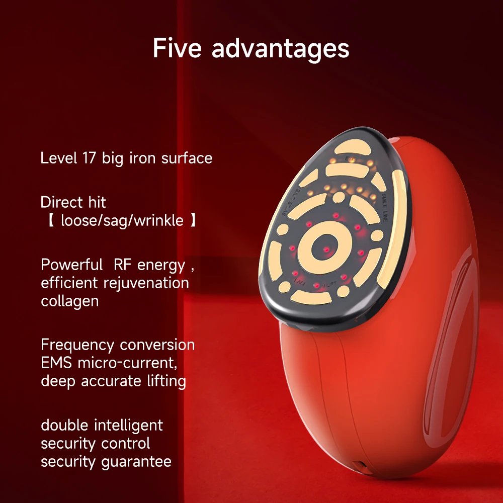 2025 New Home Use Face & Neck Lifting Massager RF EMS Skin Care Device With LED Light Therapy For Anti-Aging Wrinkle Removal