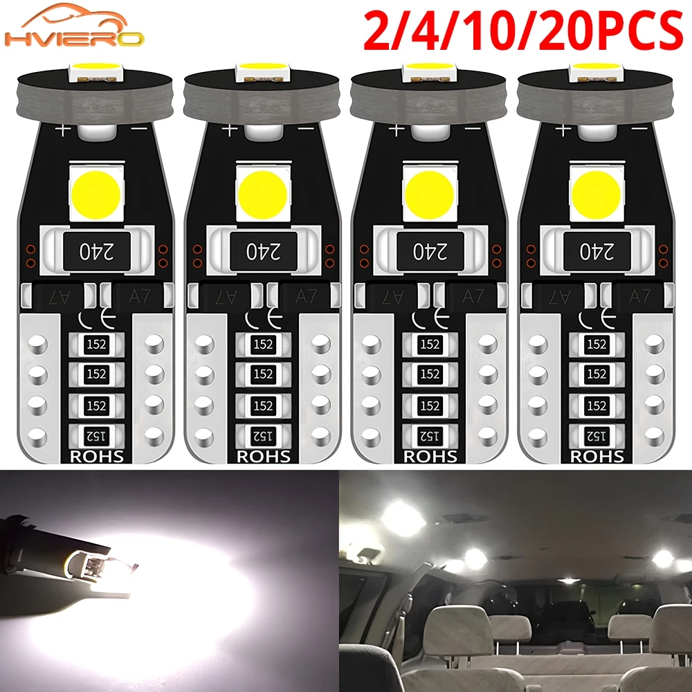 2/10 T10 3030 3SMD Car Interior Reading Dome Lamp Led W5W Reverse License Plate Light Brake Trunk Bulb 12V Clearance Turn Signal