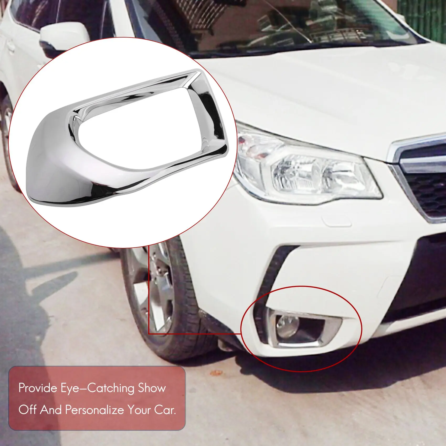 for Subaru forester SJ 2014 2015 2016 Chrome Front Fog Light Lamp Bumper Foglight Cover Trim Frame Car Styling