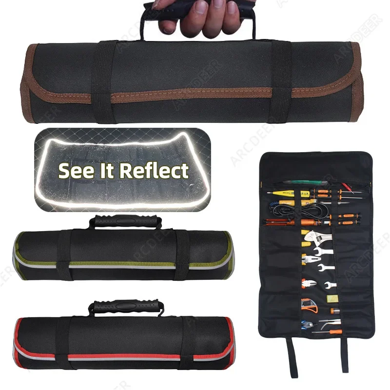 

Свернутый органайзер для инструментов с 22 компактными и портативными сумками для хранения автомобильных машин и электриков.