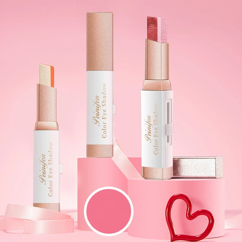 Dupla cor brilho sombra de olho vara lápis sombra maquiagem à prova dbicágua bicolor shimmer cosméticos beleza maquiagem ferramenta
