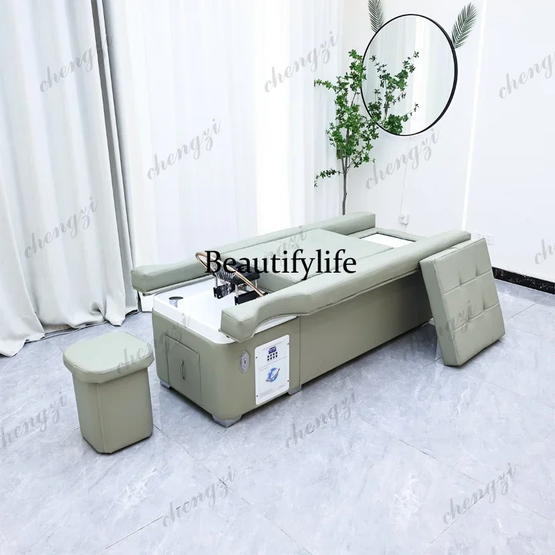 BBB  Lounge Head Spa Shampoo Chairs Pillow Ear Picking Lounge Bed Shampoo Chairs Comfort PU Leather Furniture