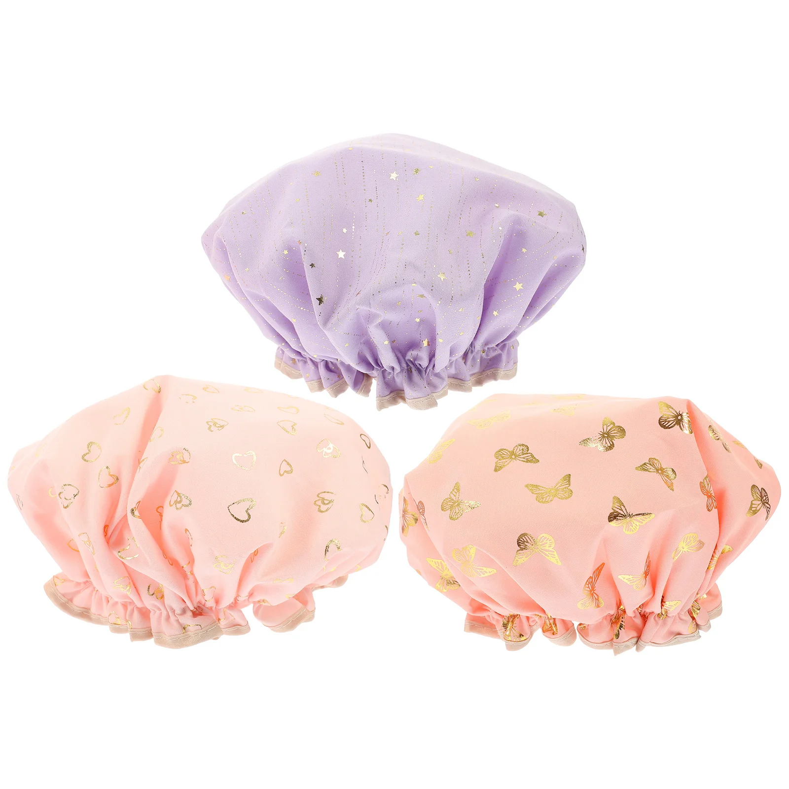 

3Pcs Kids Shower Waterproof Bath Caps Elastic Baby Hair Protection Soft Foldable Reusable Baby Shower Hat Kids Bath Hat