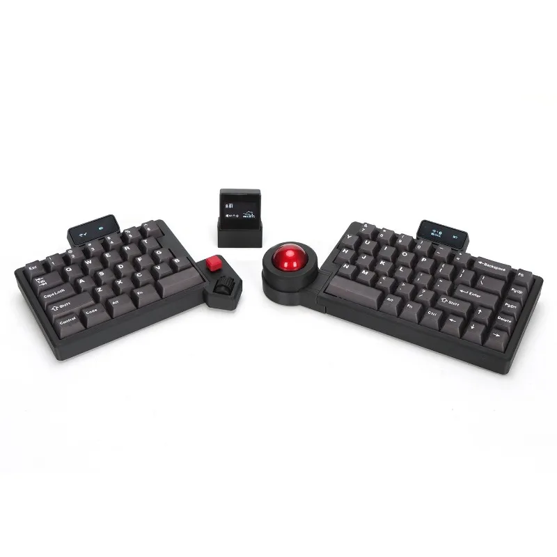 Wireless Split Keyboard Kit Customized RGB Hot Swap Ergonomics Dual Mode Split Keyboard with Screen Left Right Hand Keyboard