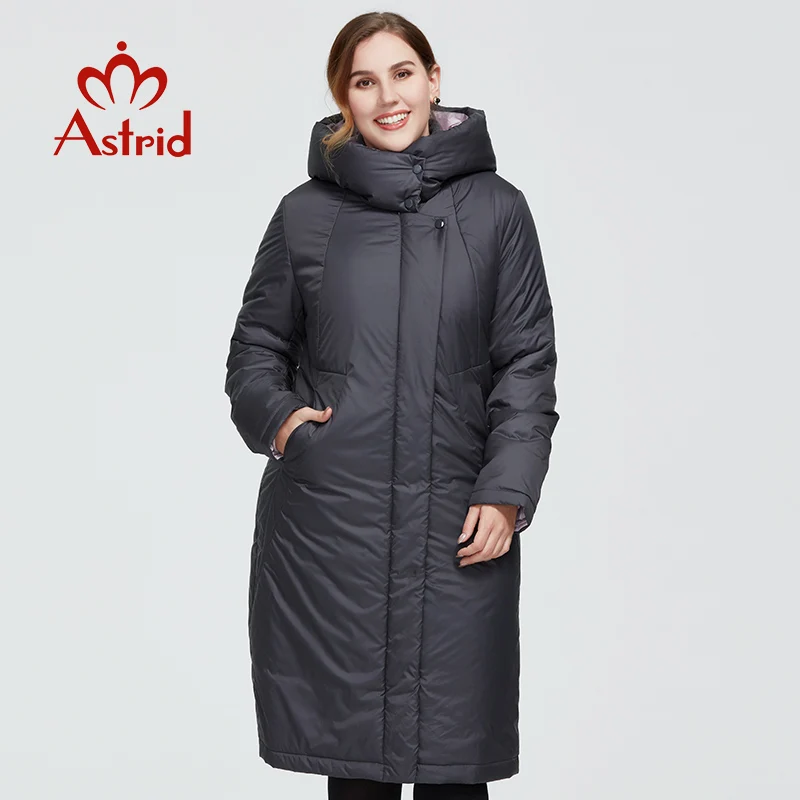 Astrid 2022 New Winter Women\'s coat women long warm parka fashion thick Jacket hooded camel fur large sizes female clothing 6703