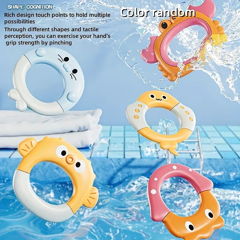 Babybadje Speelgoed Waterspeelspeelgoed Badkamer Drijvende Octopus met 5-ringen Zintuiglijk speelgoed Peuterzwembad Strand Klassiek speelgoed voor jongen en meisje