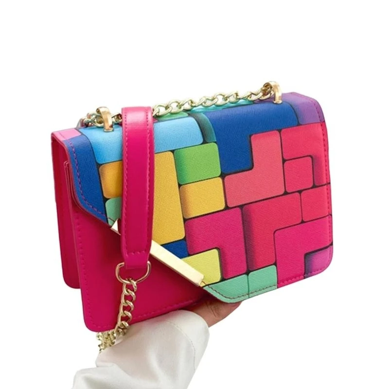 

Trendy Chain Decorated Women Crossbody Bag Small Flap Bag Stylish Practical Bag
