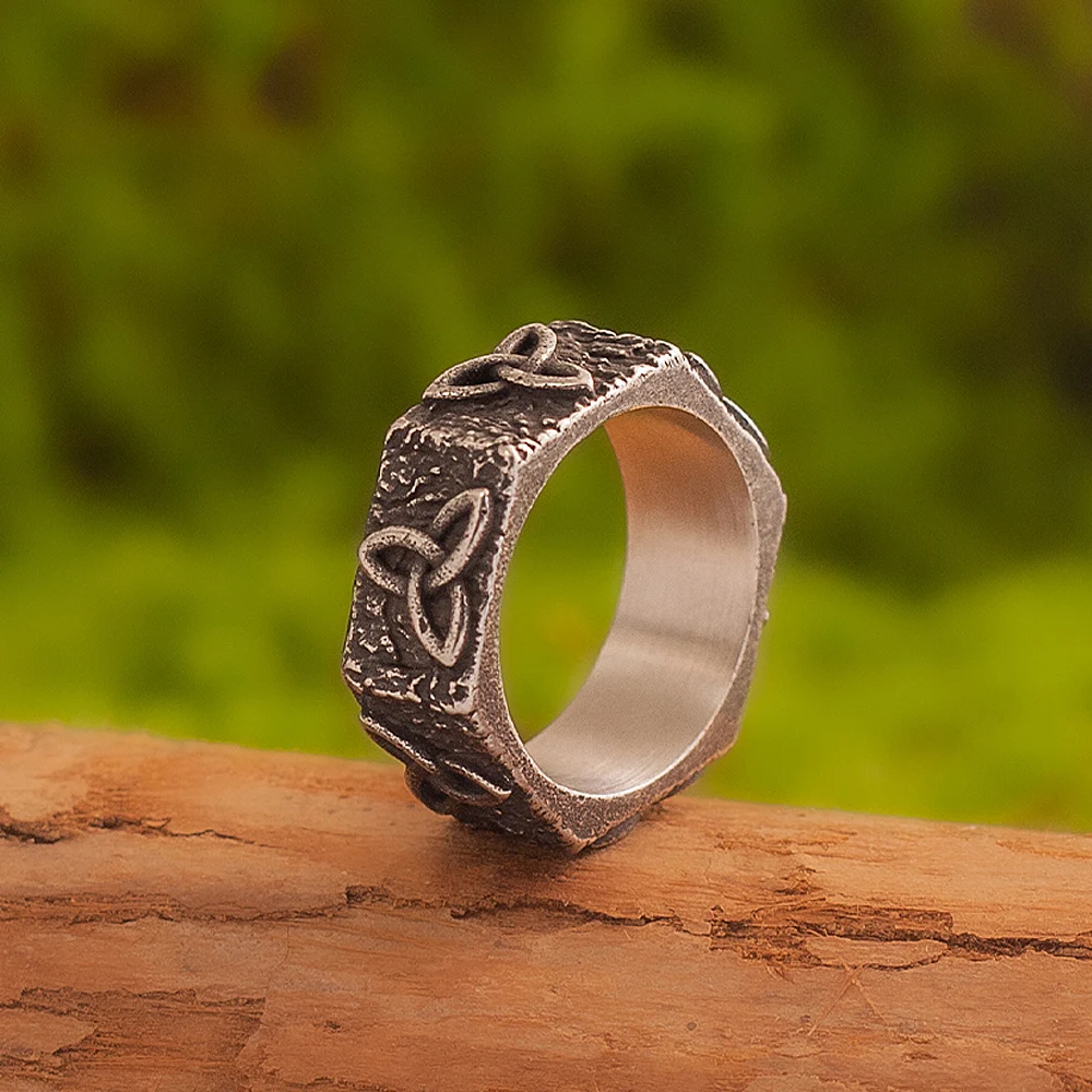 

Vintage Viking Celtic Knot Trinity Ring for Men Women Punk Hexagon Stainless Steel Viking Ring Amulet Jewelry Gift Wholesale