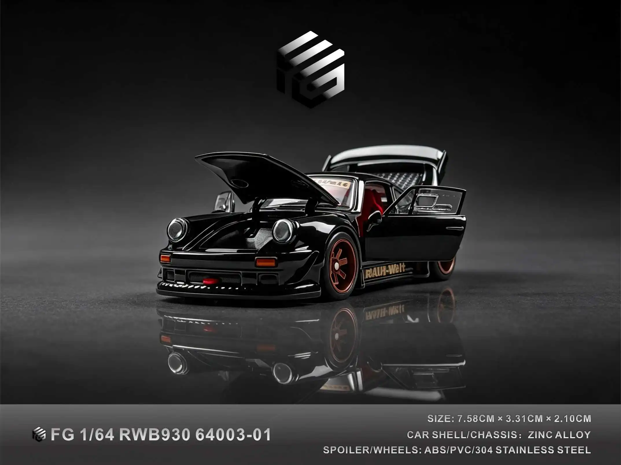 FG 1/64 Adult Collection Alloy Car RWB930 ML720S ML750S (Including Display Box) image 13