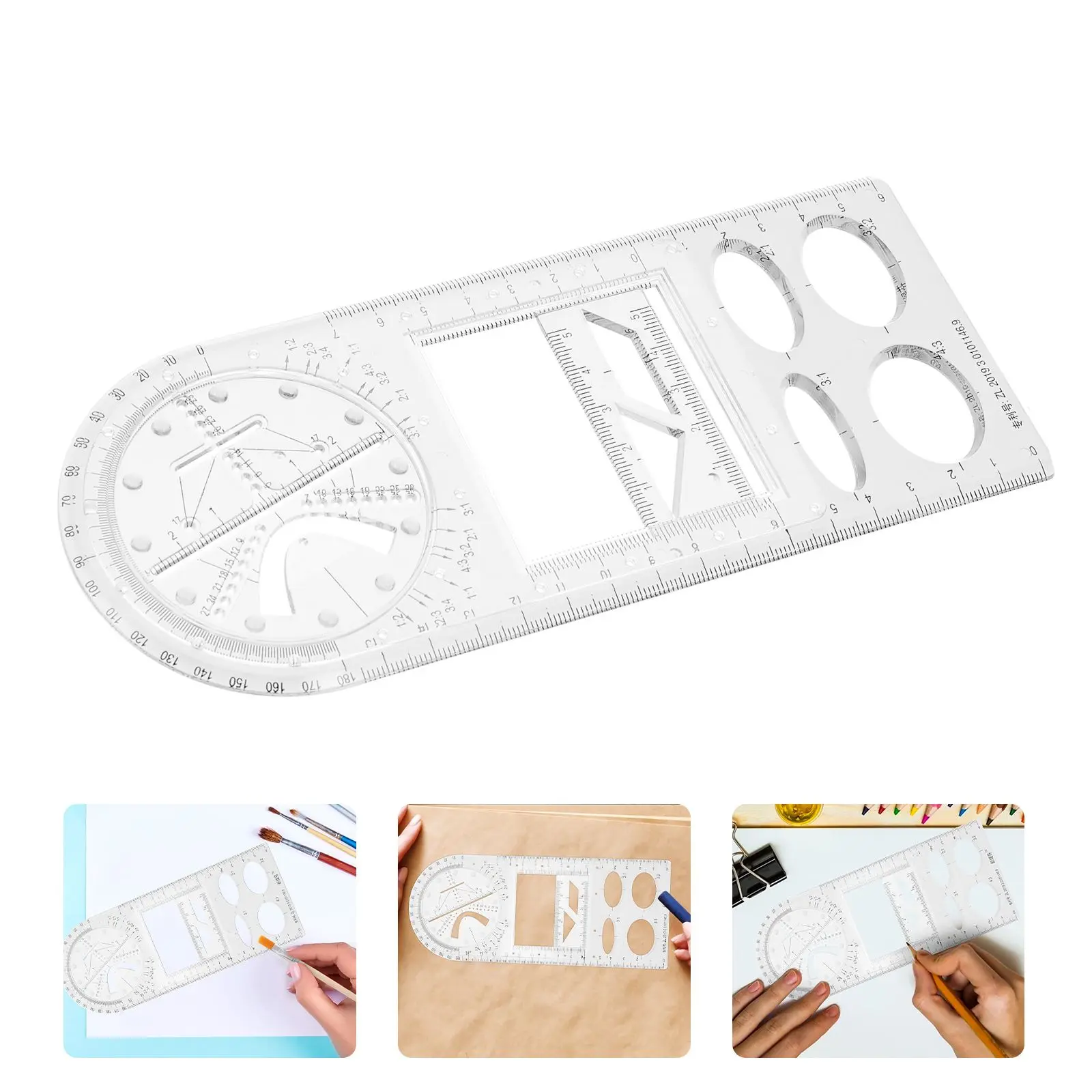 Plastic Drawing Templates Geometric Ruler Set Lightweight School Design Drafting Tools Multipurpose Measuring Architecture