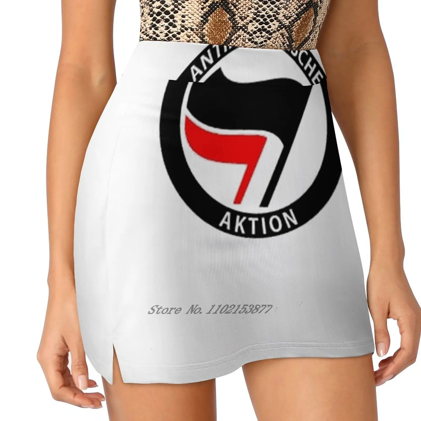 Antifa Anti - Facism Plitical Tee เสื้อผู้หญิงแฟชั่นกีฬากระโปรงกระเป๋าเทนนิสกอล์ฟวิ่งกระโปรง Antifa Anti