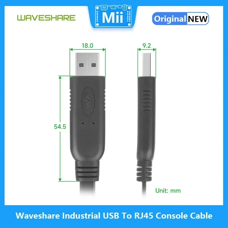 1/2/3pcs/lot Waveshare Industrial USB To RJ45 Console Cable USB Type A to RJ45 Console Male Port Original FT232RL Chip Cable1.8m