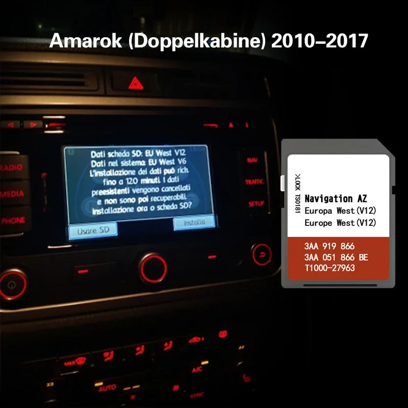 USE for Amarok (Doppelkabine) 2010-2017 Western Europe RNS 315 Navi Card