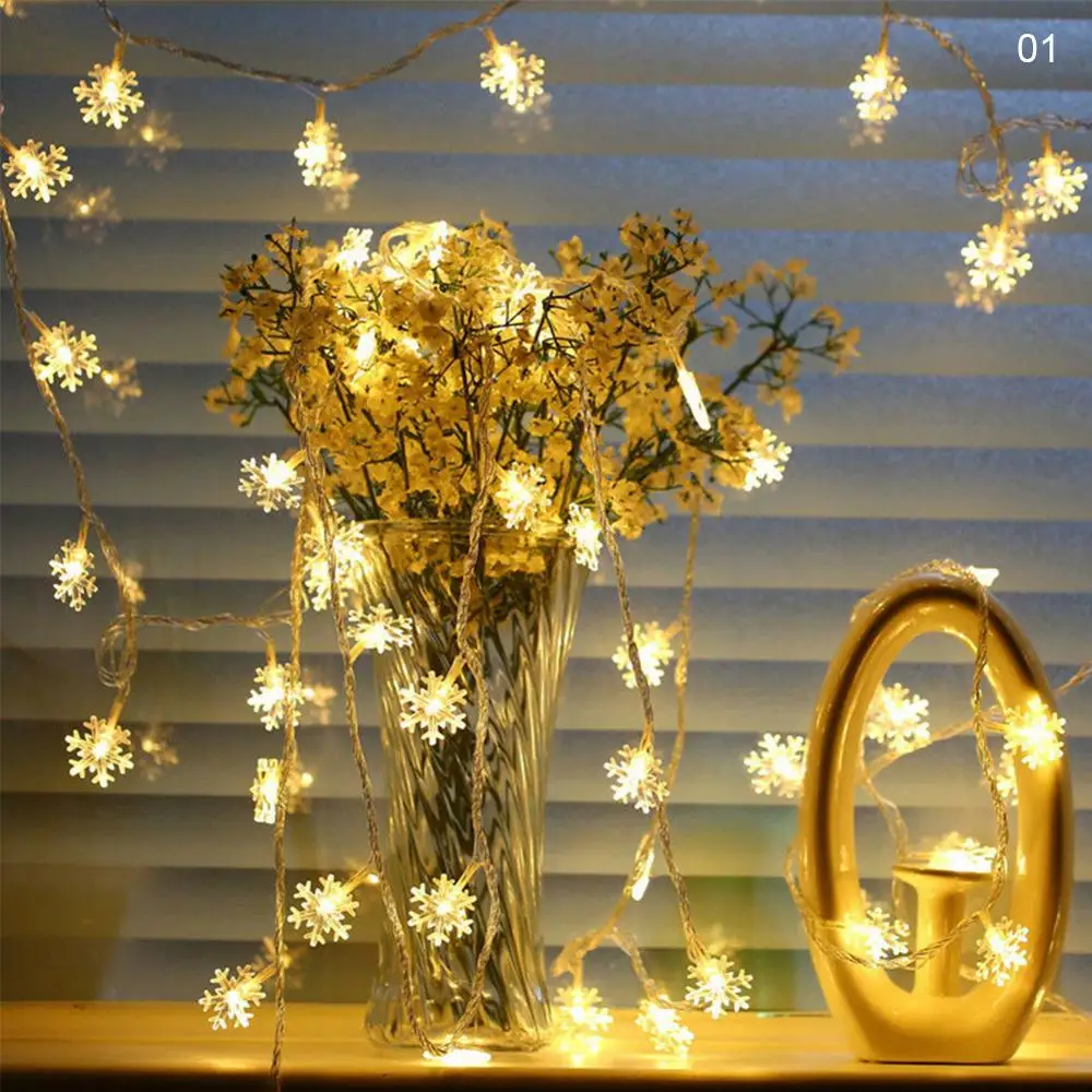 Guirnalda de luces LED de copos de nieve de 3M, decoración de Feliz Navidad, árbol de navidad, regalos de Año Nuevo Natal, 2023
