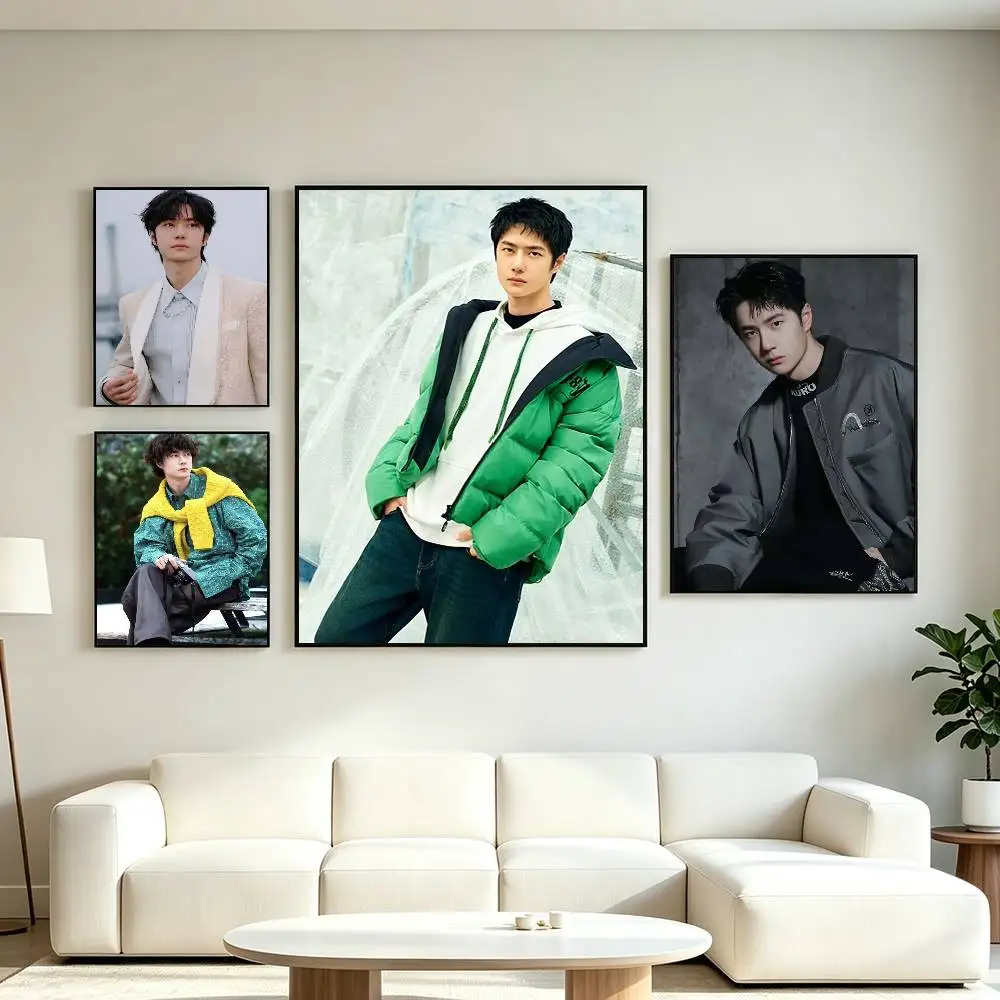Performer W-WangYibo Poster High Quality Dorm Living Room Aesthetic Wall Decoration Painting Stickers Gift